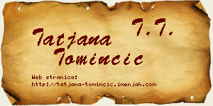 Tatjana Tominčić vizit kartica